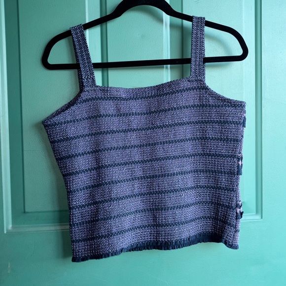 Anthropologie medium Smocked Embroidered Tank like new - Picture 8 of 9